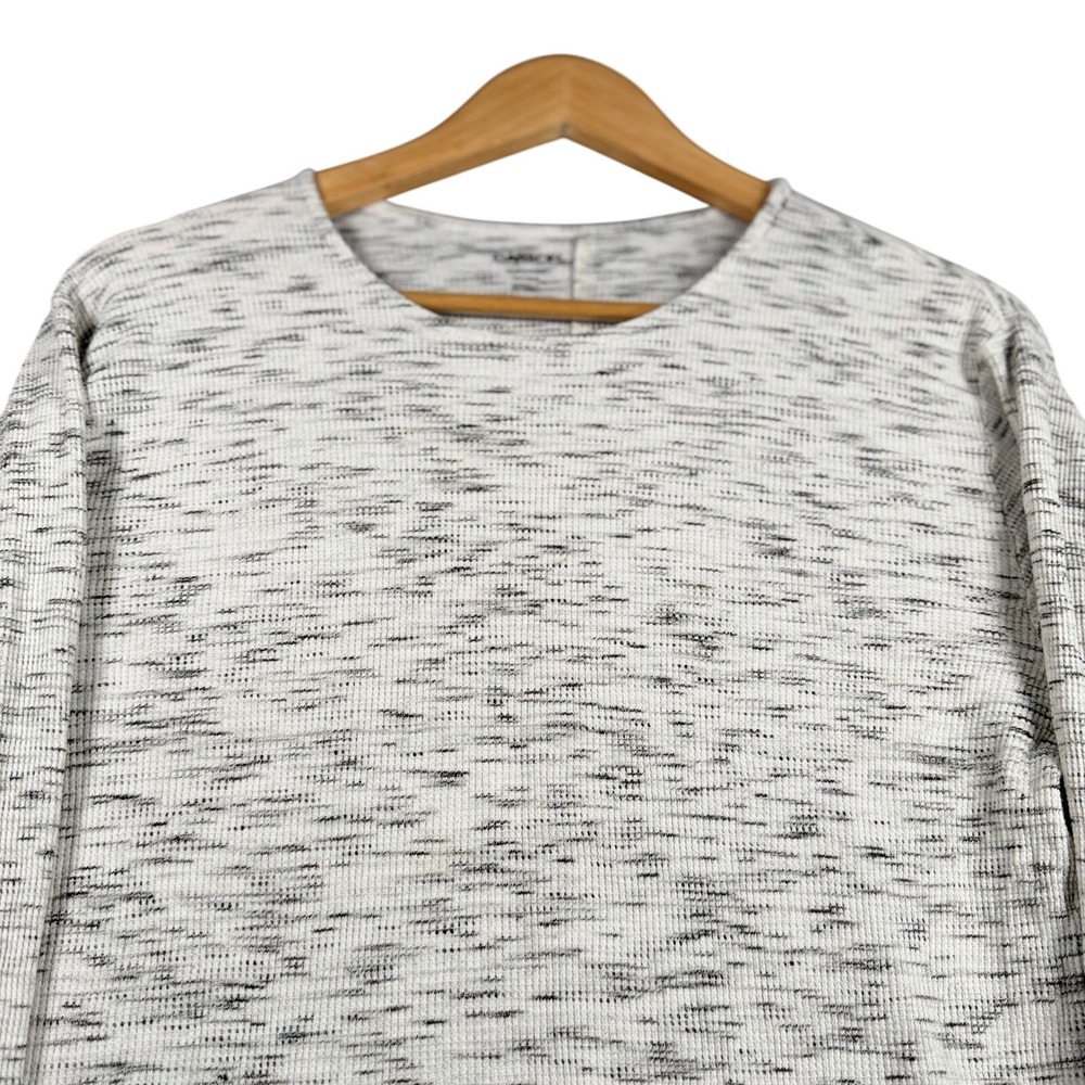 Carbon Thermal Waffle Knit Shirt Mens Small Gray Long Sleeve Crewneck